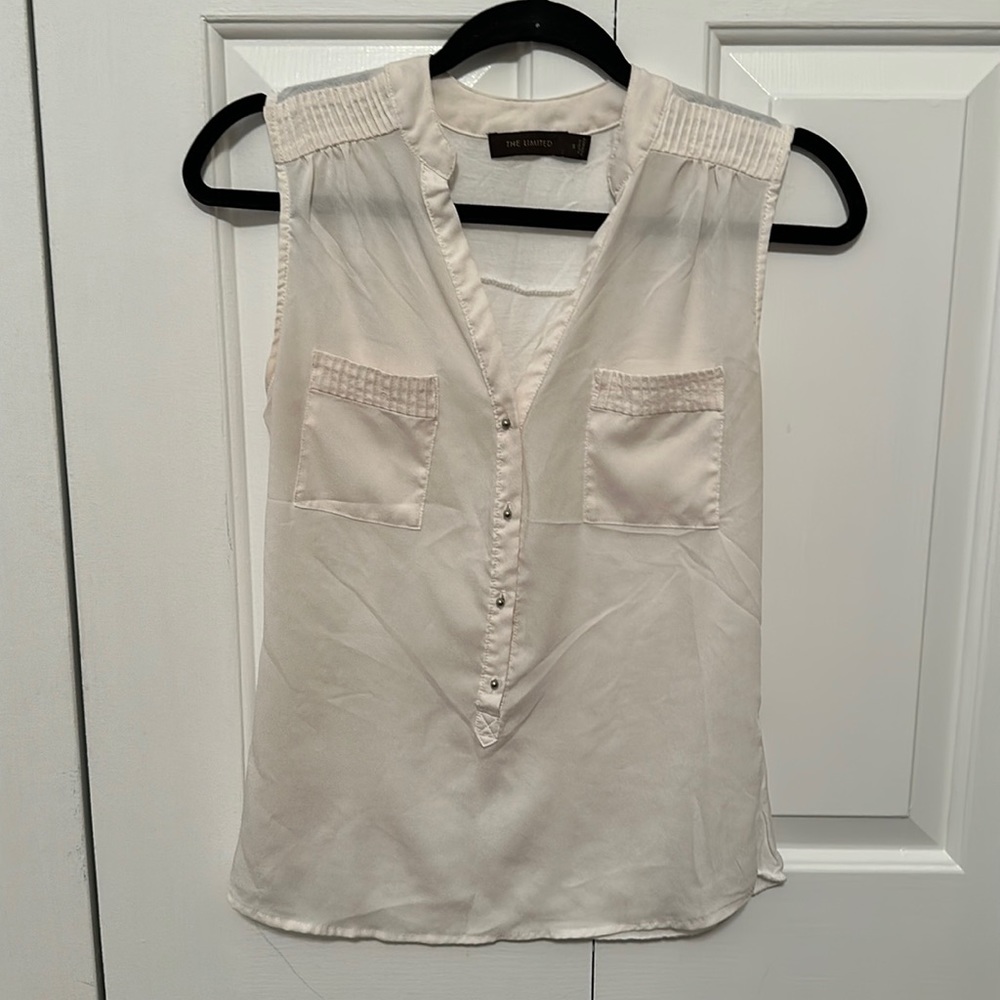 The Limited - Cream Sleeveless Shell - S